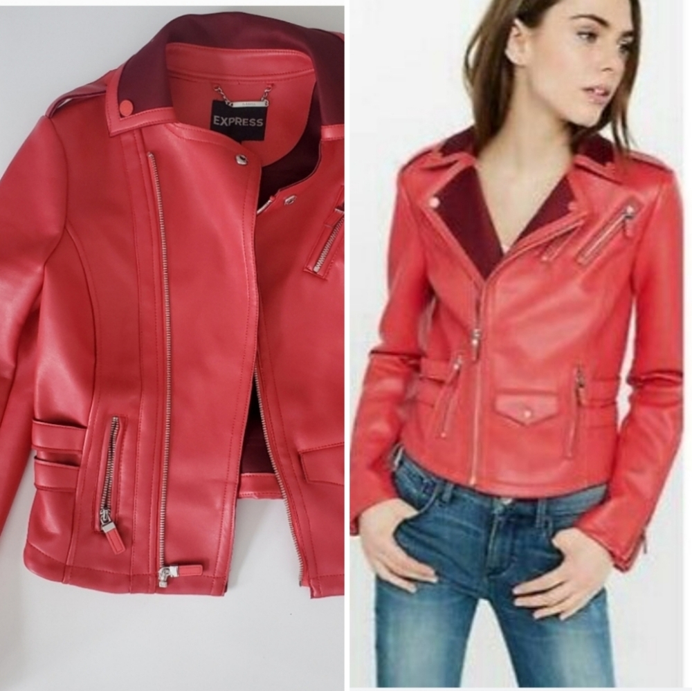 EXPRESS PINK LEATHER JACKET